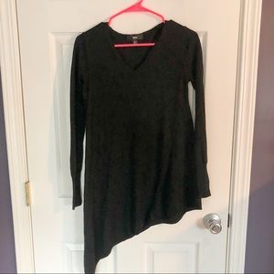 Black asymmetrical v-neck size small